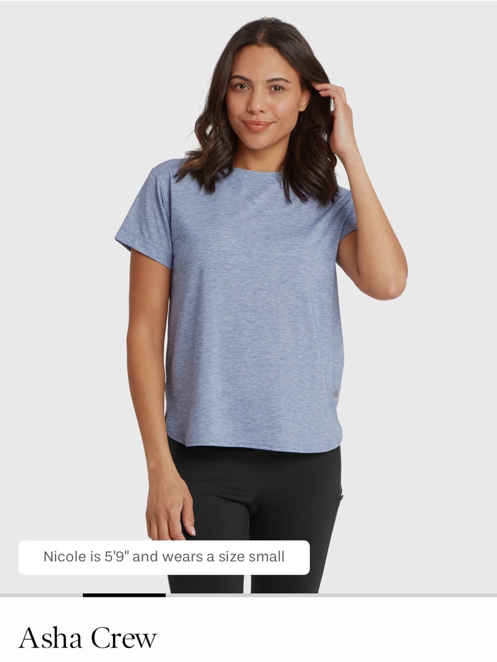 Sherpa Asha Crew Neck Short Sleeve Tee in Seaport Blue
